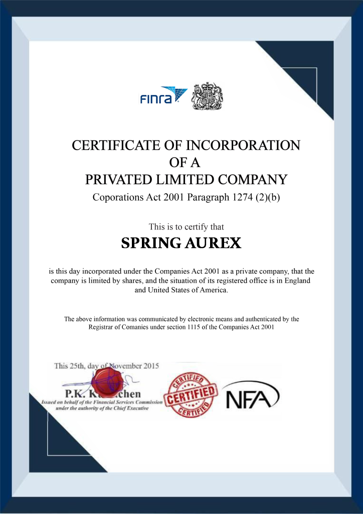 Certificate of Incorporation